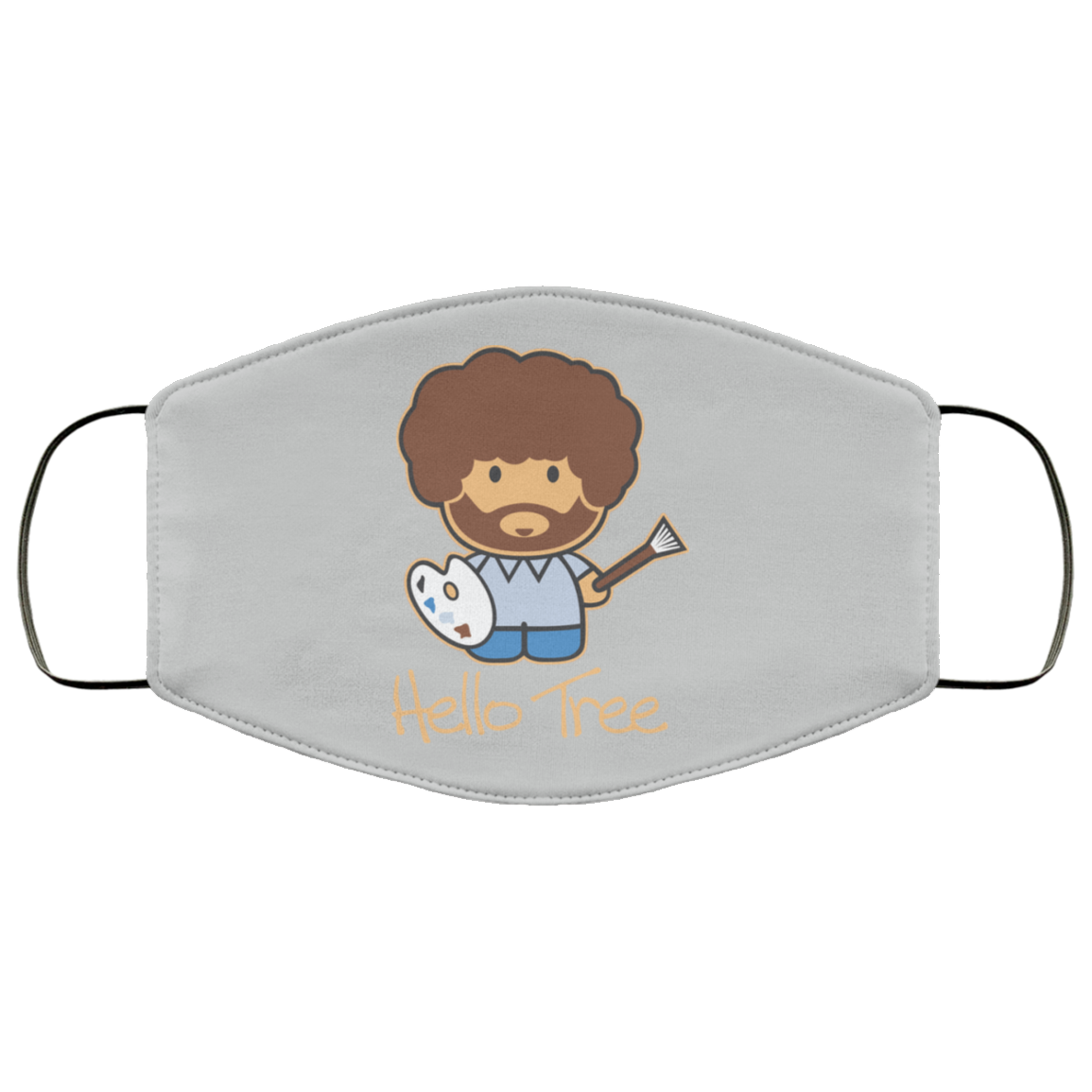 Hello Tree Bob Ross Face Mask