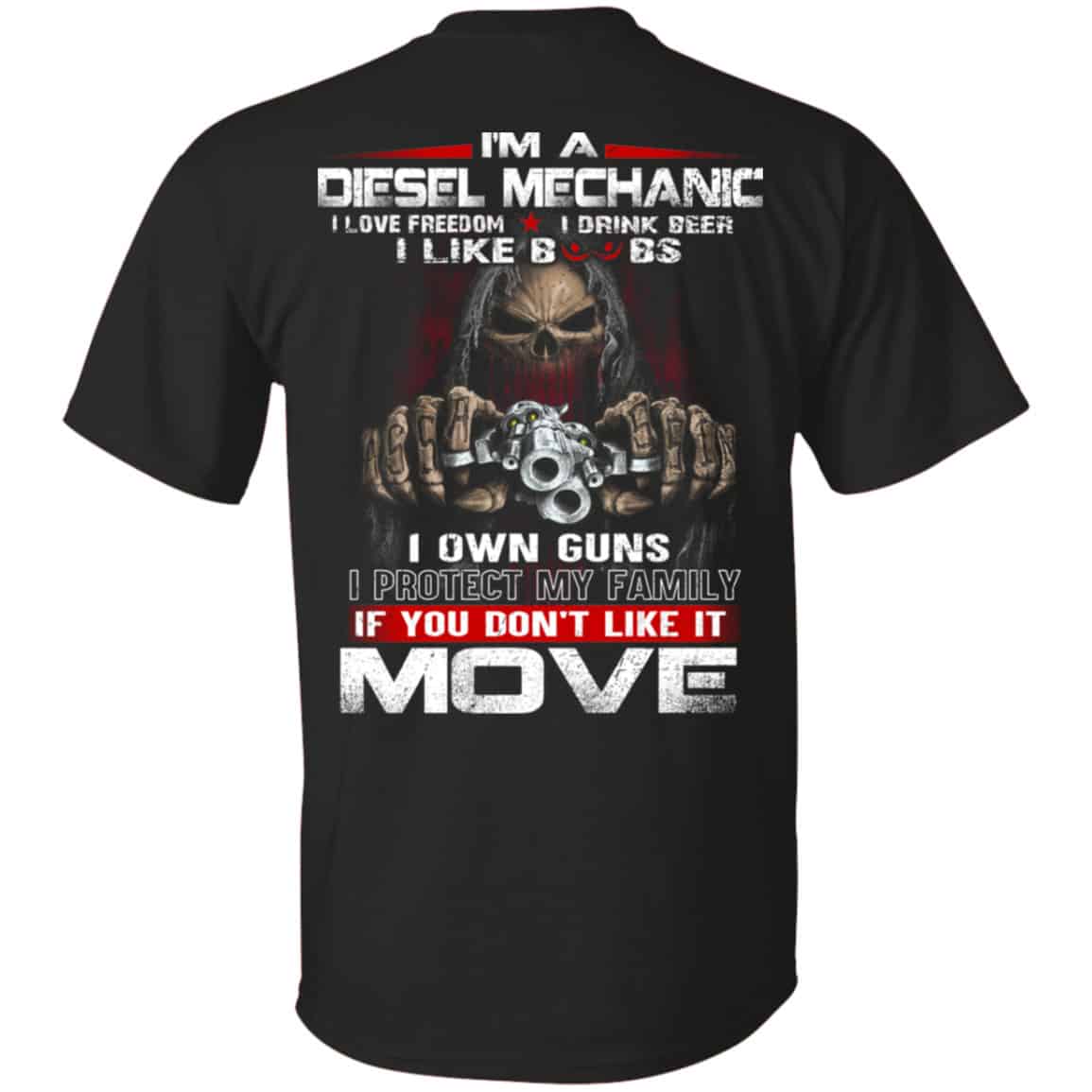 I’m A Diesel Mechanic I Love Freedom I Drink Beer I Like Boobs I Own Guns Shirt, Hoodie, Tank