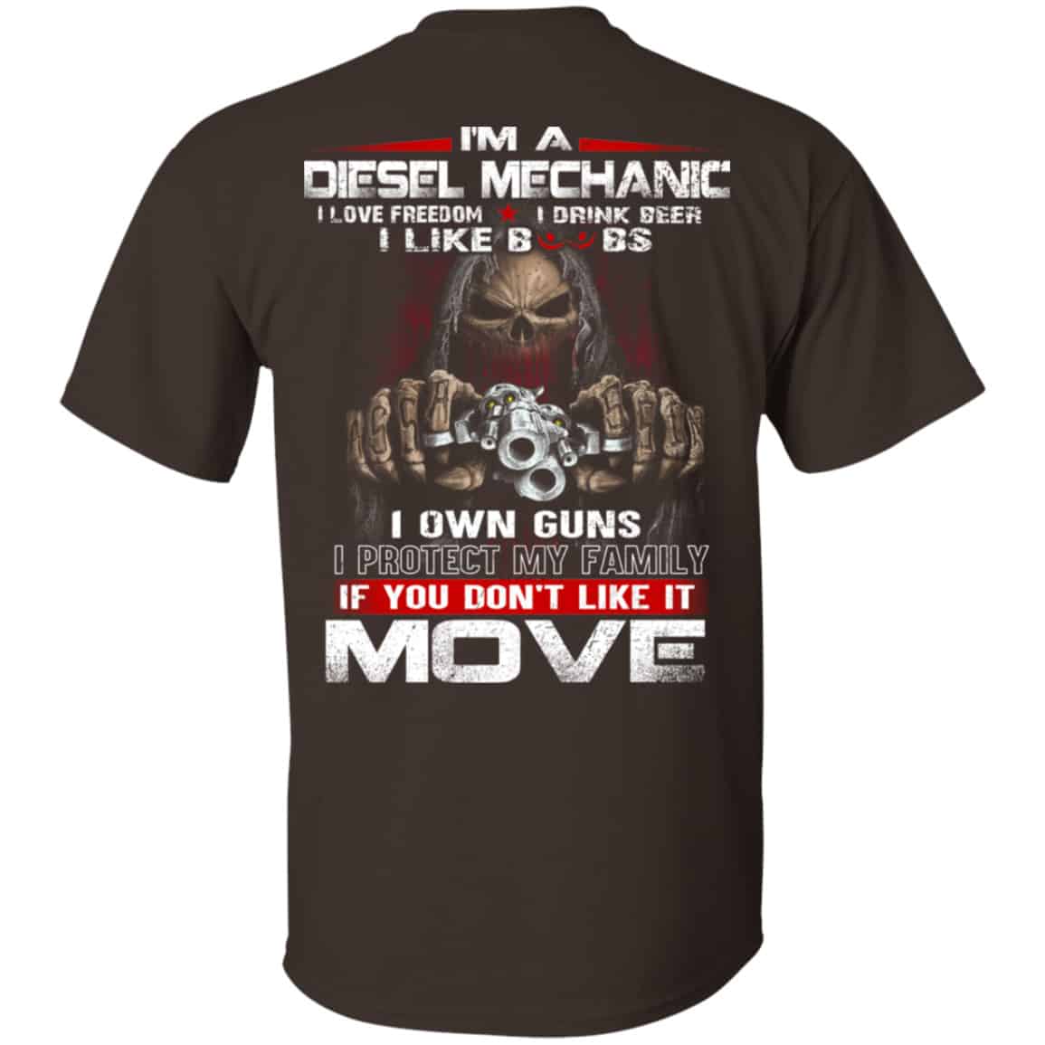 I’m A Diesel Mechanic I Love Freedom I Drink Beer I Like Boobs I Own Guns Shirt, Hoodie, Tank
