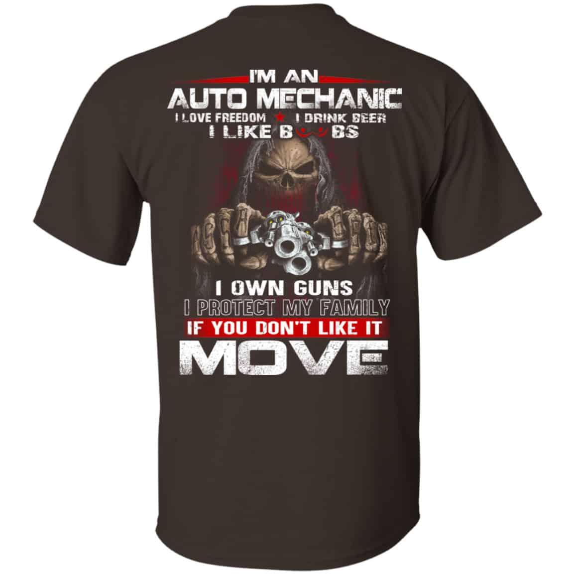 I’m An Auto Mechanic I Love Freedom I Drink Beer I Like Boobs I Own Guns Shirt, Hoodie, Tank