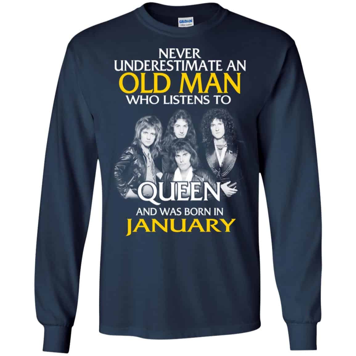 An Old Man Who Listens To Queen And Was Born In January T-Shirts, Hoodie, Tank