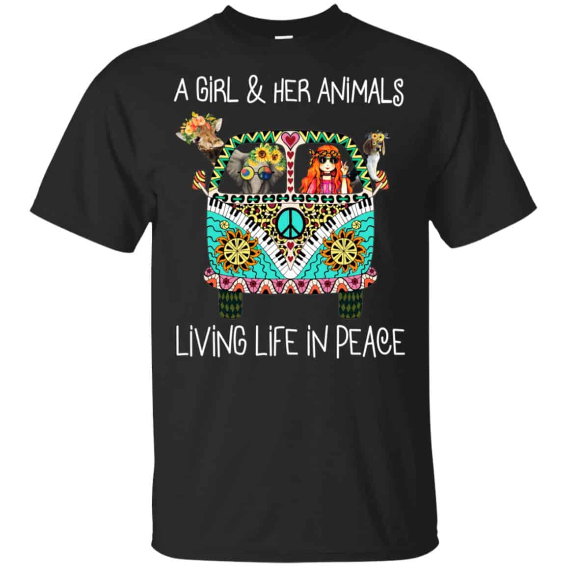 A Girl And Her Animals Living Life In Peace T-Shirts, Hoodie, Tank