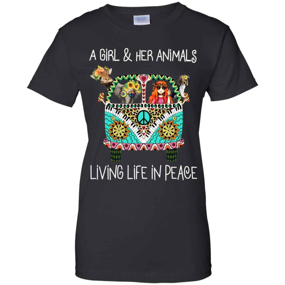 A Girl And Her Animals Living Life In Peace T-Shirts, Hoodie, Tank