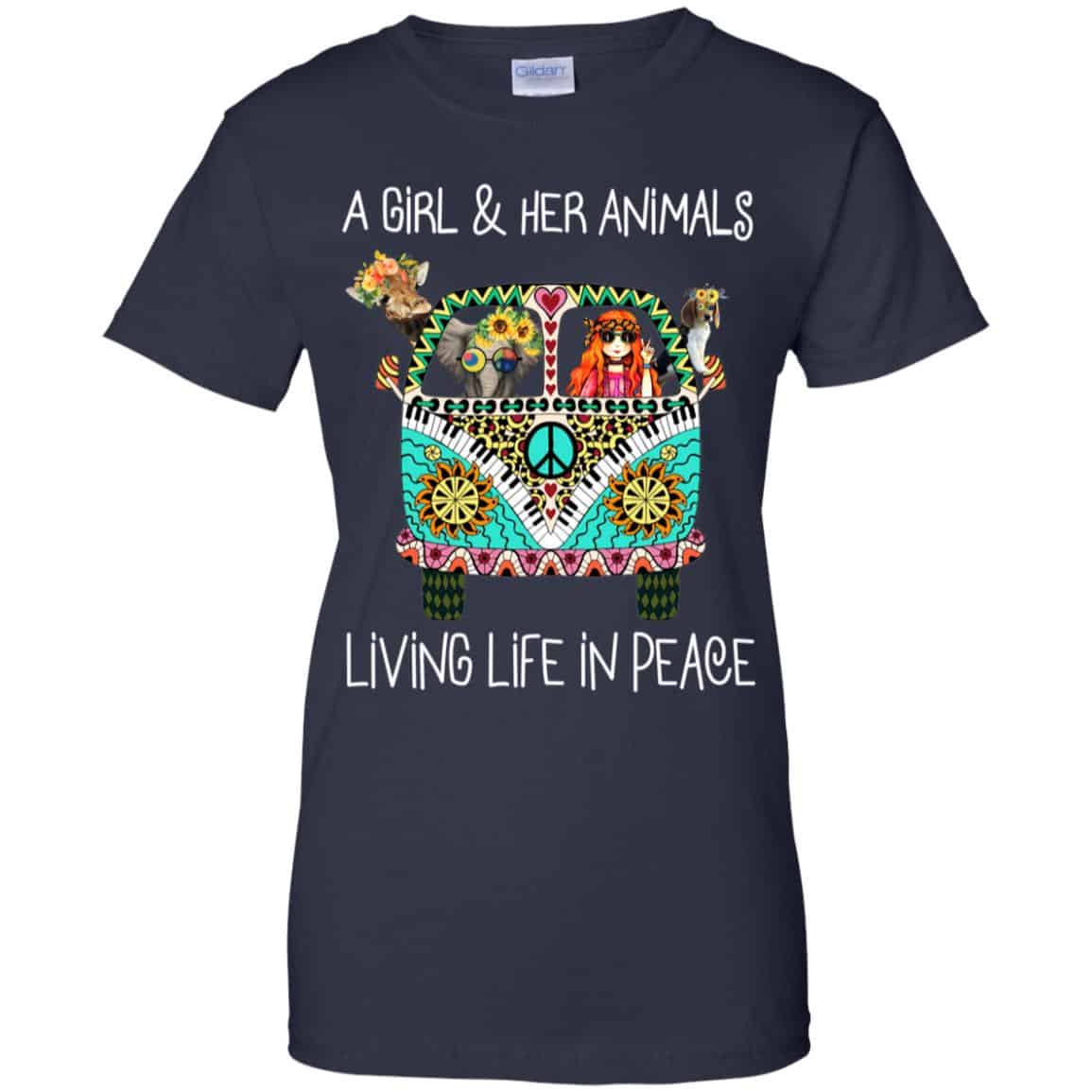 A Girl And Her Animals Living Life In Peace T-Shirts, Hoodie, Tank