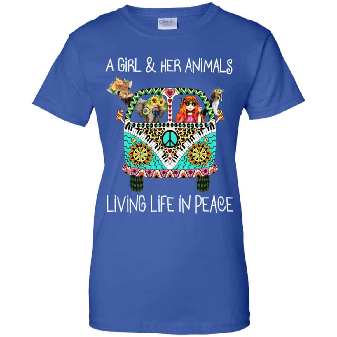 A Girl And Her Animals Living Life In Peace T-Shirts, Hoodie, Tank