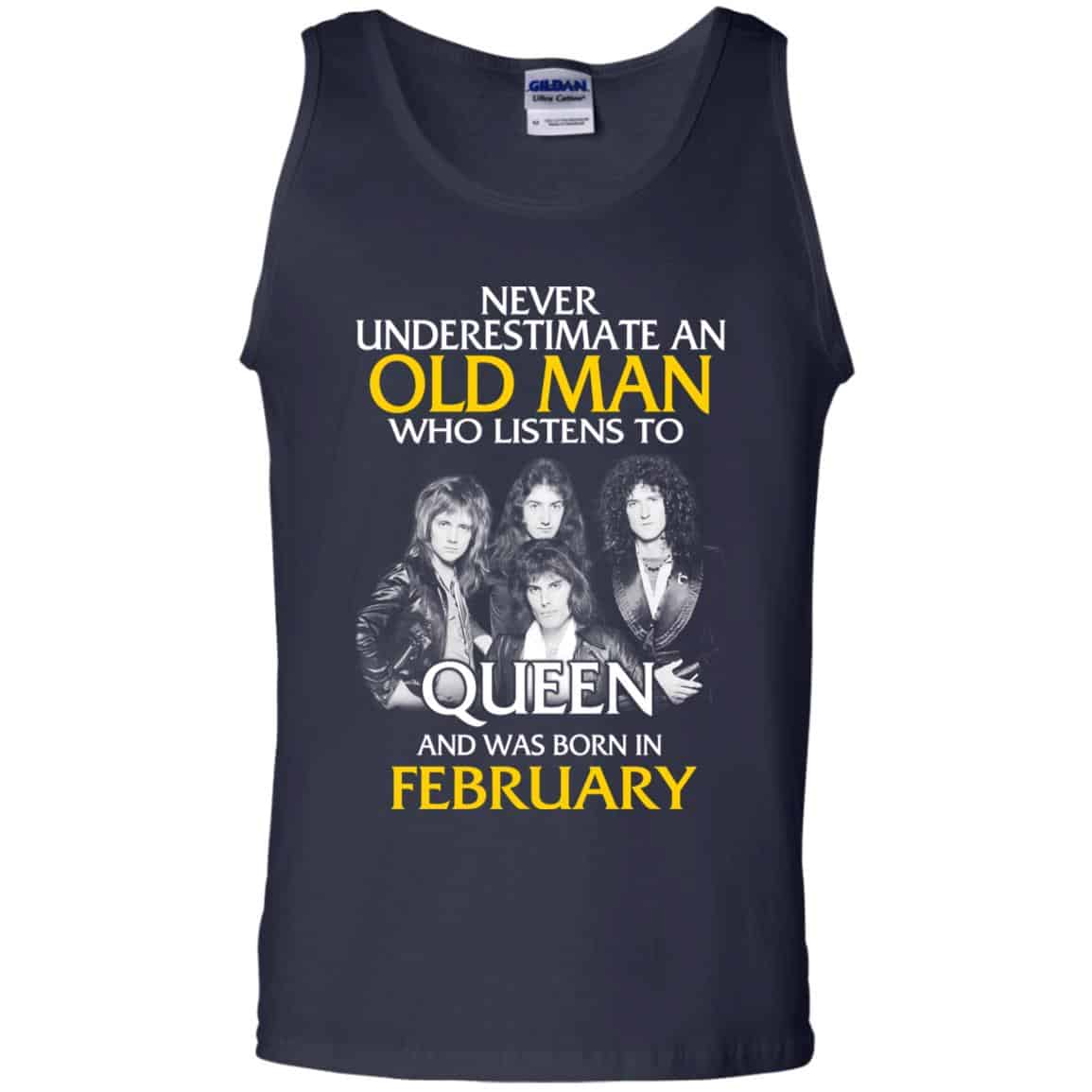 An Old Man Who Listens To Queen And Was Born In February T-Shirts, Hoodie, Tank