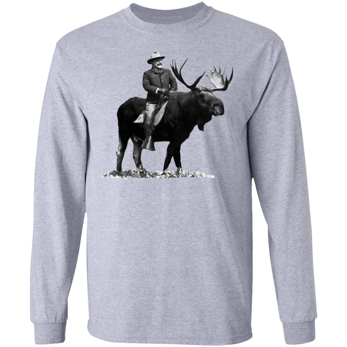 Teddy Roosevelt Riding A Bull Moose Shirt, Hoodie, Tank