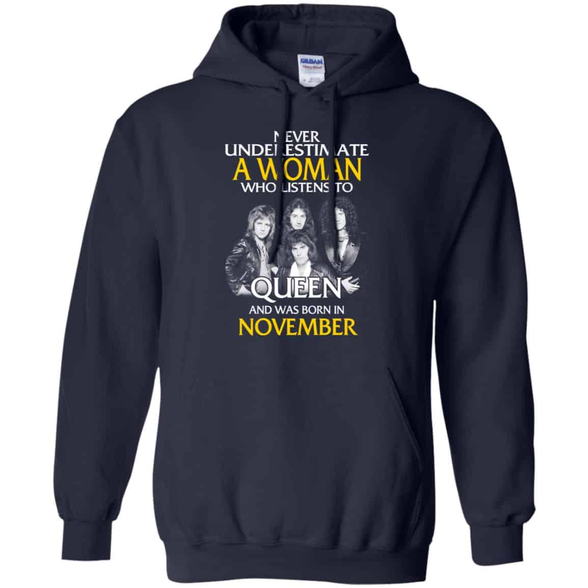 A Woman Who Listens To Queen And Was Born In November T-Shirts, Hoodie, Tank