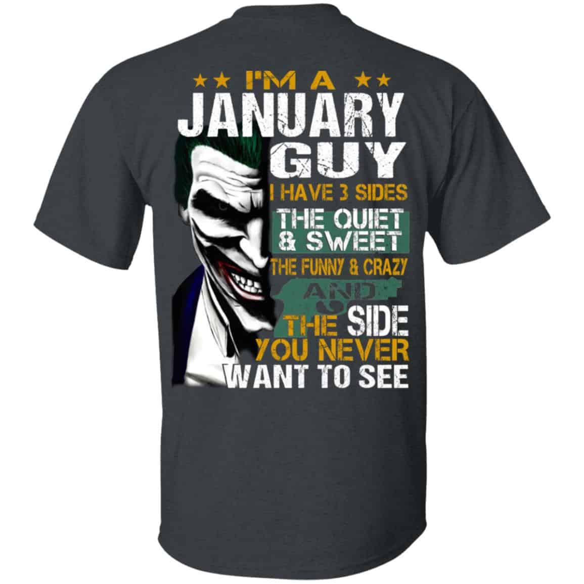 Joker January Guy Have 3 Sides The Quiet And Sweet Shirt, Hoodie, Tank
