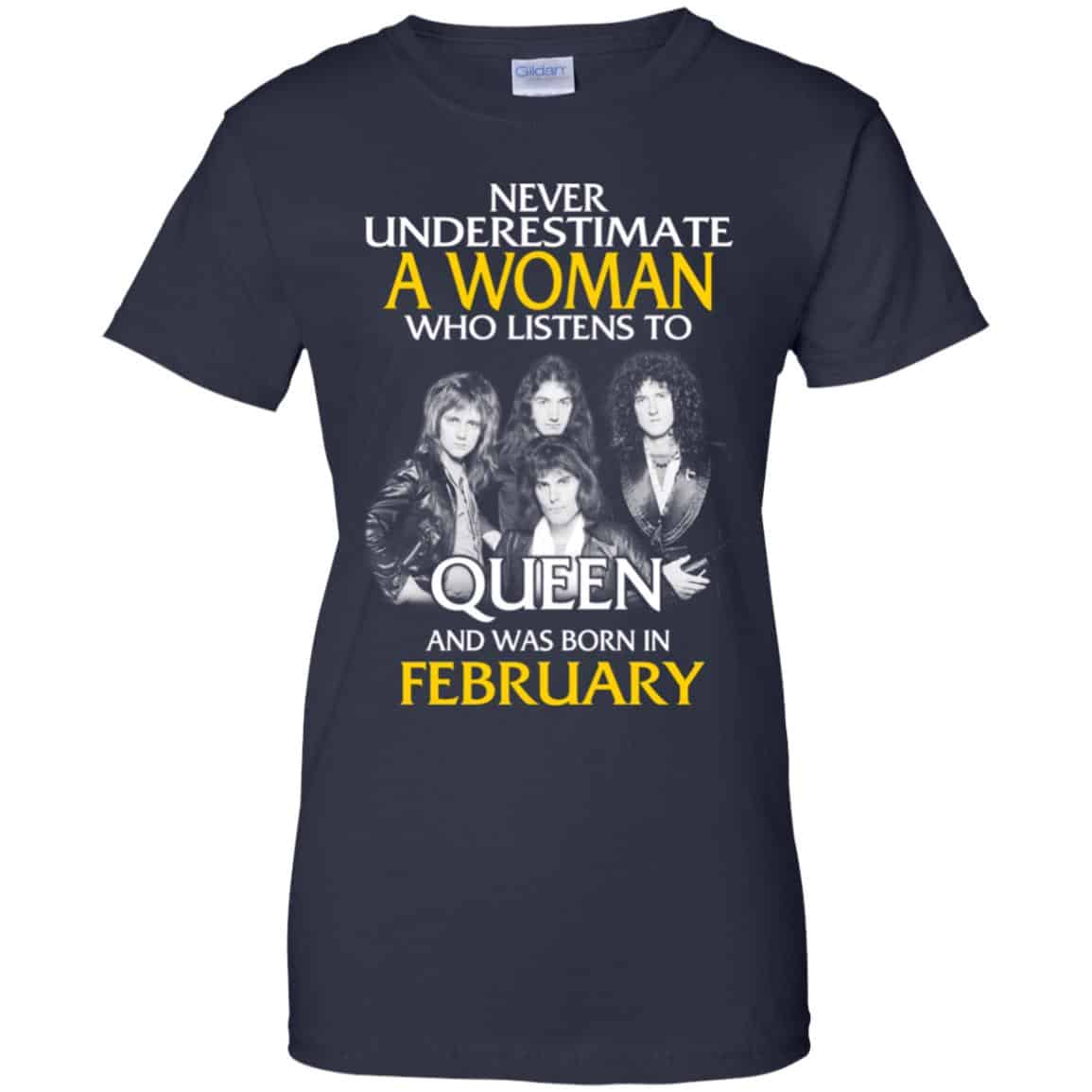 A Woman Who Listens To Queen And Was Born In February T-Shirts, Hoodie, Tank