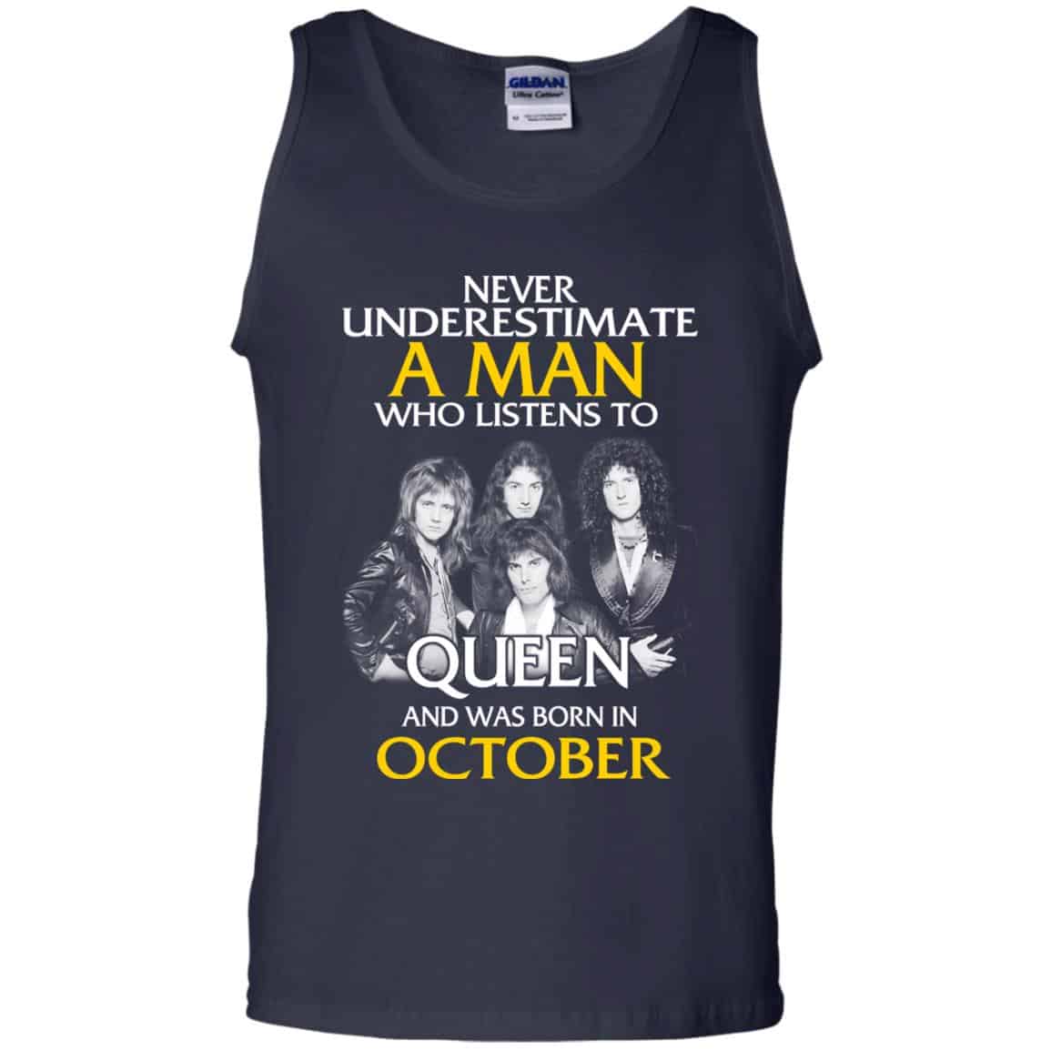 A Man Who Listens To Queen And Was Born In October T-Shirts, Hoodie, Tank