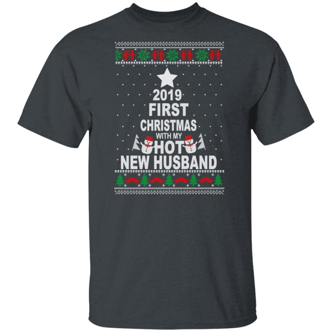 2019 First Christmas With My Hot New Husband Shirt, Hoodie, Tank