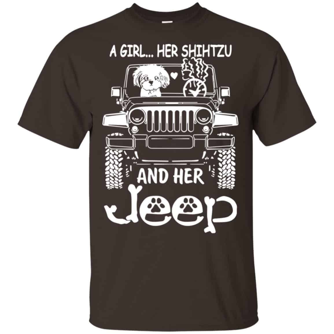 A Girl Her Shih Tzu And Her Jeep T-Shirts, Hoodie, Tank