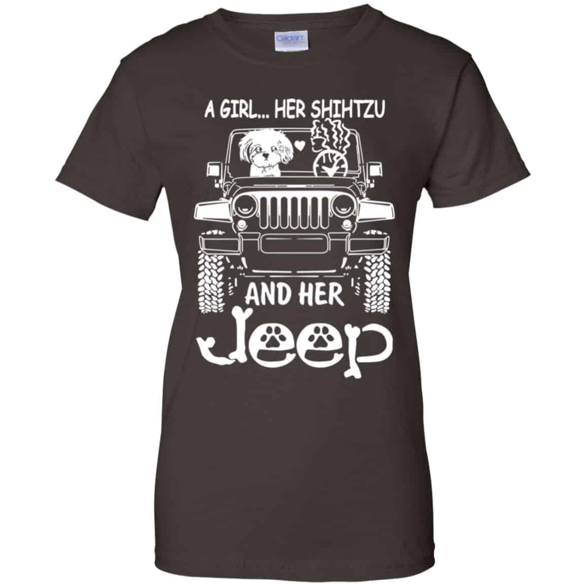 A Girl Her Shih Tzu And Her Jeep T-Shirts, Hoodie, Tank
