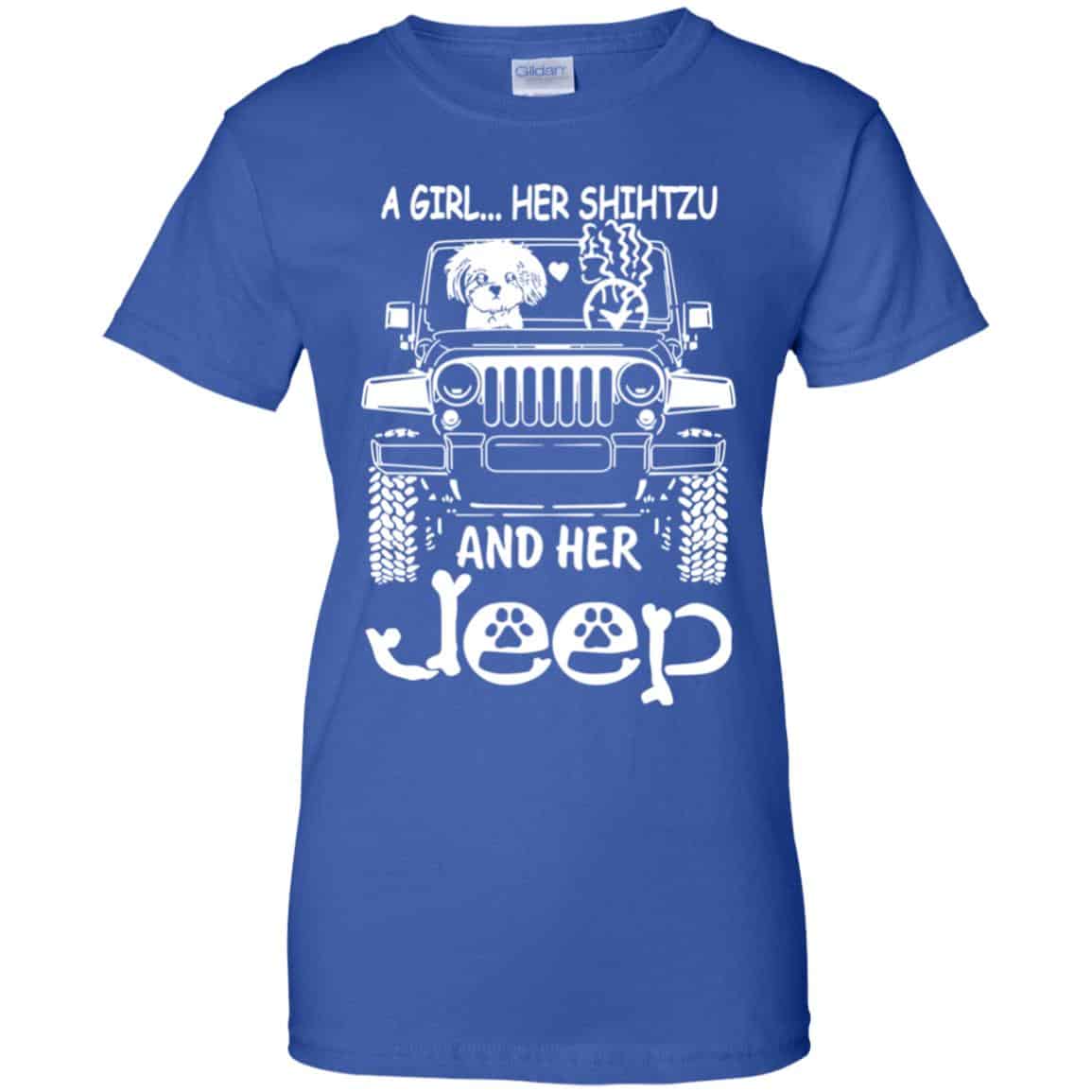 A Girl Her Shih Tzu And Her Jeep T-Shirts, Hoodie, Tank