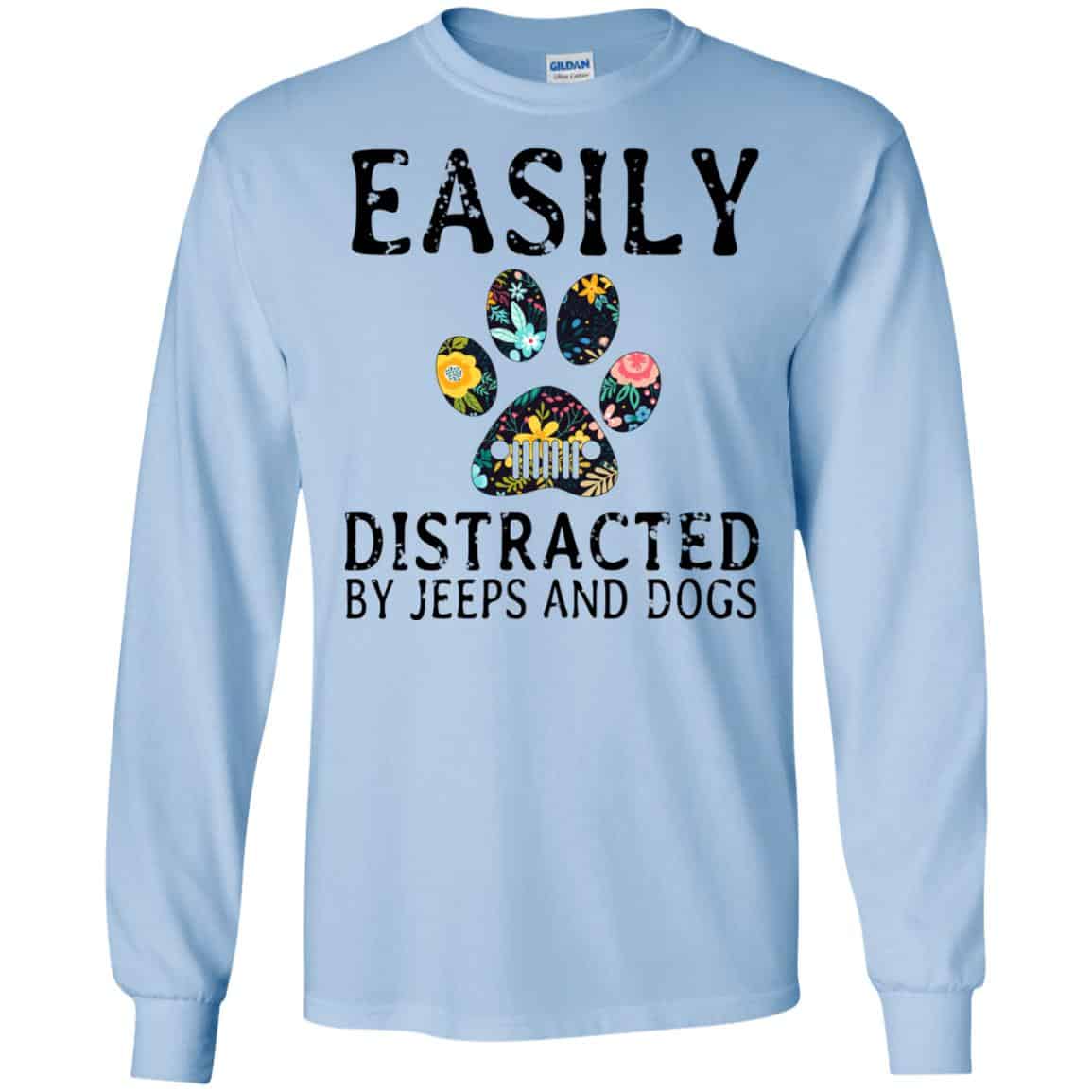 Easily Distracted By Jeeps And Dogs T-Shirts, Hoodie, Tank
