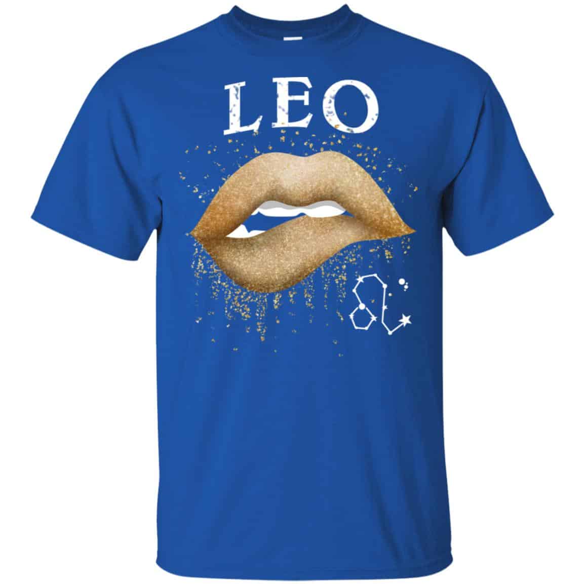 Leo Zodiac July August Birthday Gift Golden Lipstick T-Shirts, Hoodie, Tank