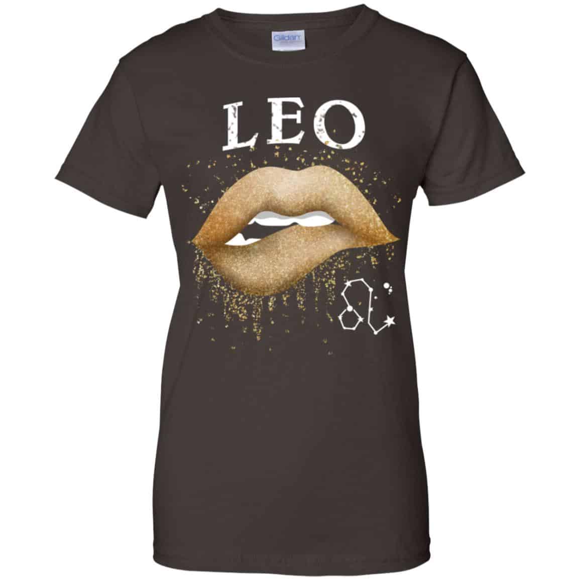 Leo Zodiac July August Birthday Gift Golden Lipstick T-Shirts, Hoodie, Tank