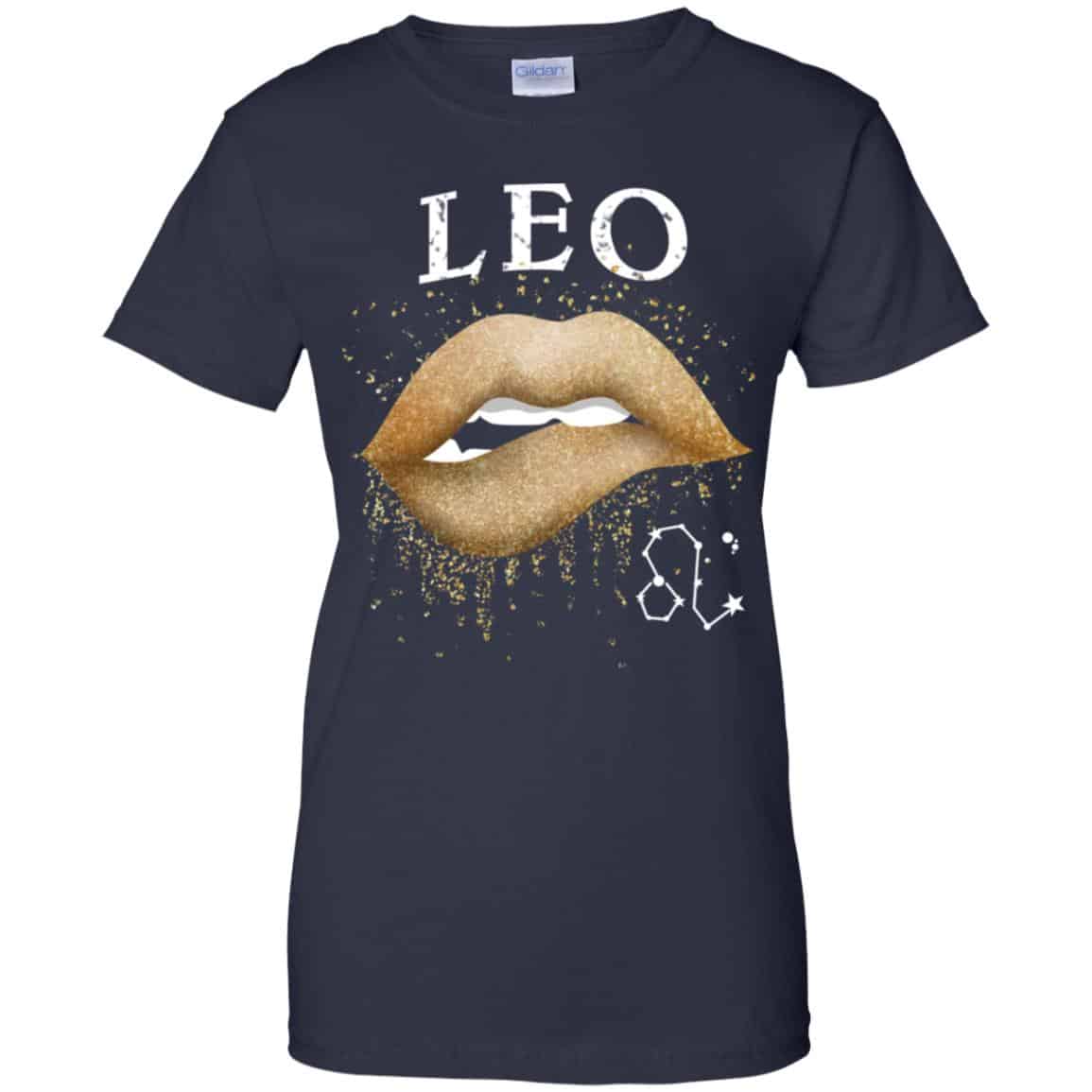 Leo Zodiac July August Birthday Gift Golden Lipstick T-Shirts, Hoodie, Tank