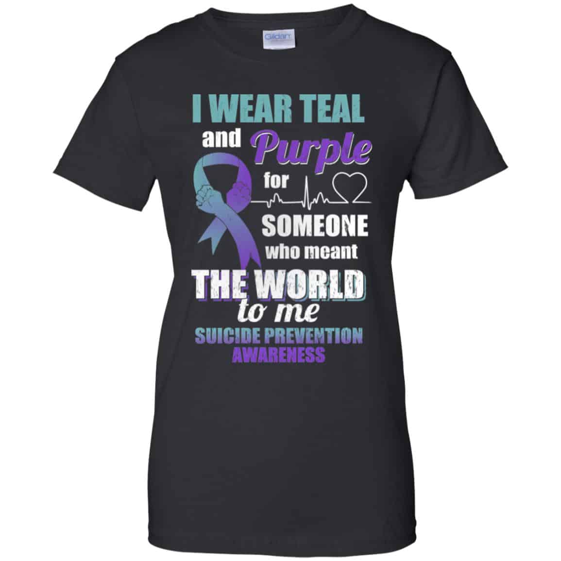 I Wear Teal And Purple For Someone Who Meant The World To Me Suicide Prevention Awareness T-Shirts, Hoodie, Tank