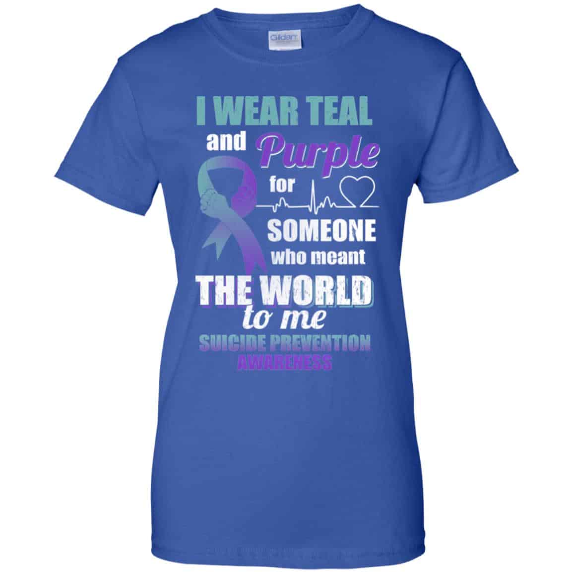 I Wear Teal And Purple For Someone Who Meant The World To Me Suicide Prevention Awareness T-Shirts, Hoodie, Tank