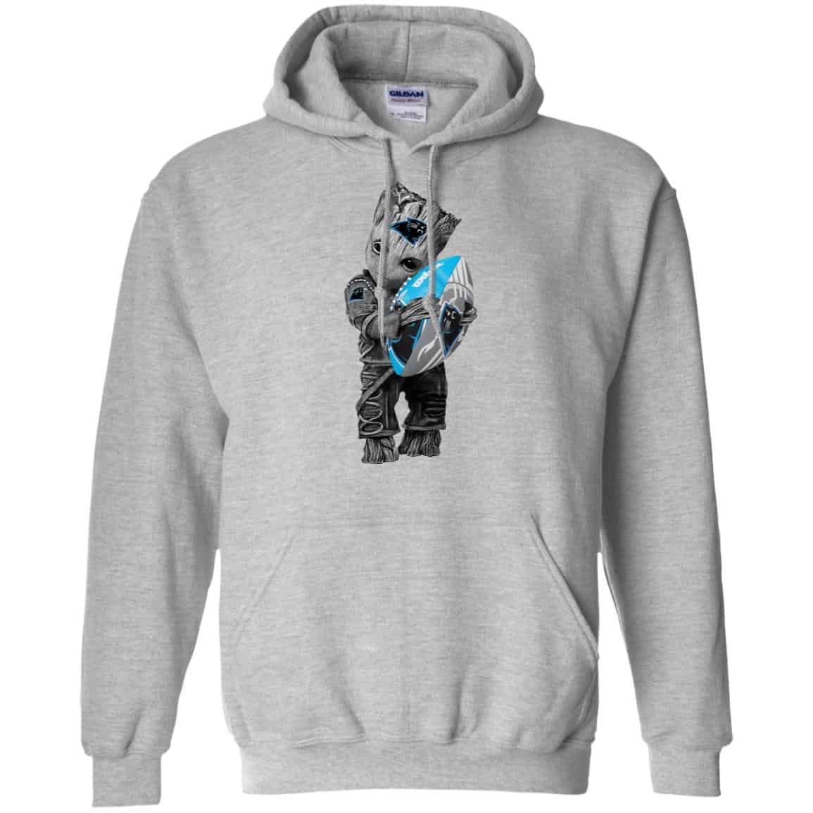 Baby Groot Hugging Carolina Panthers T-Shirts, Hoodie, Tank