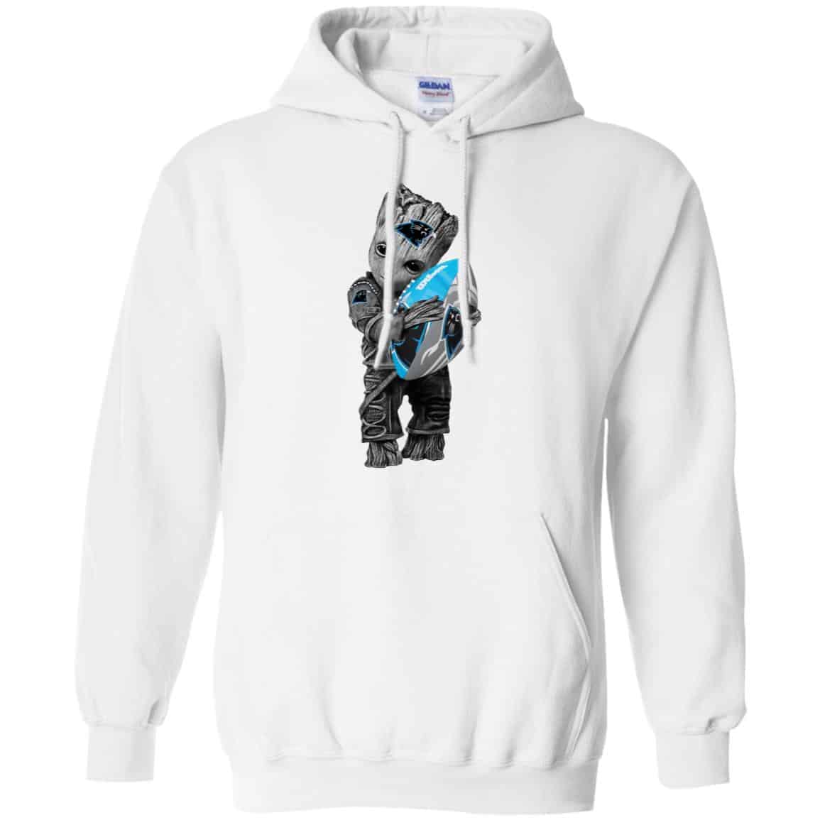 Baby Groot Hugging Carolina Panthers T-Shirts, Hoodie, Tank