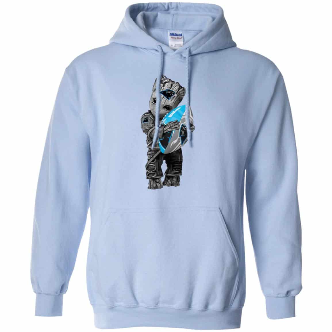 Baby Groot Hugging Carolina Panthers T-Shirts, Hoodie, Tank