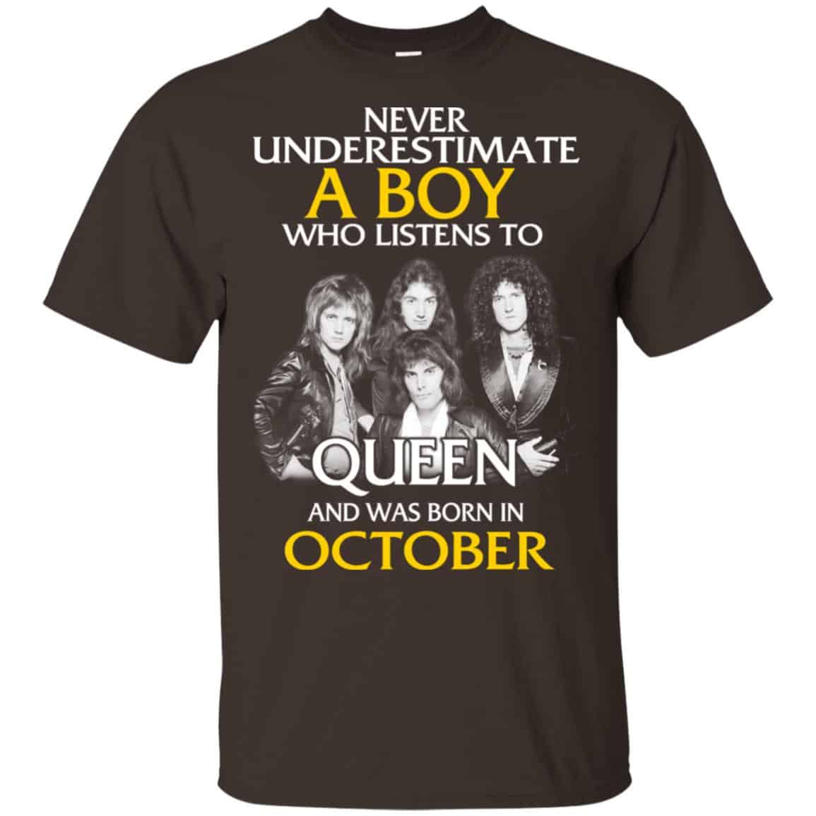 A Boy Who Listens To Queen And Was Born In October T-Shirts, Hoodie, Tank