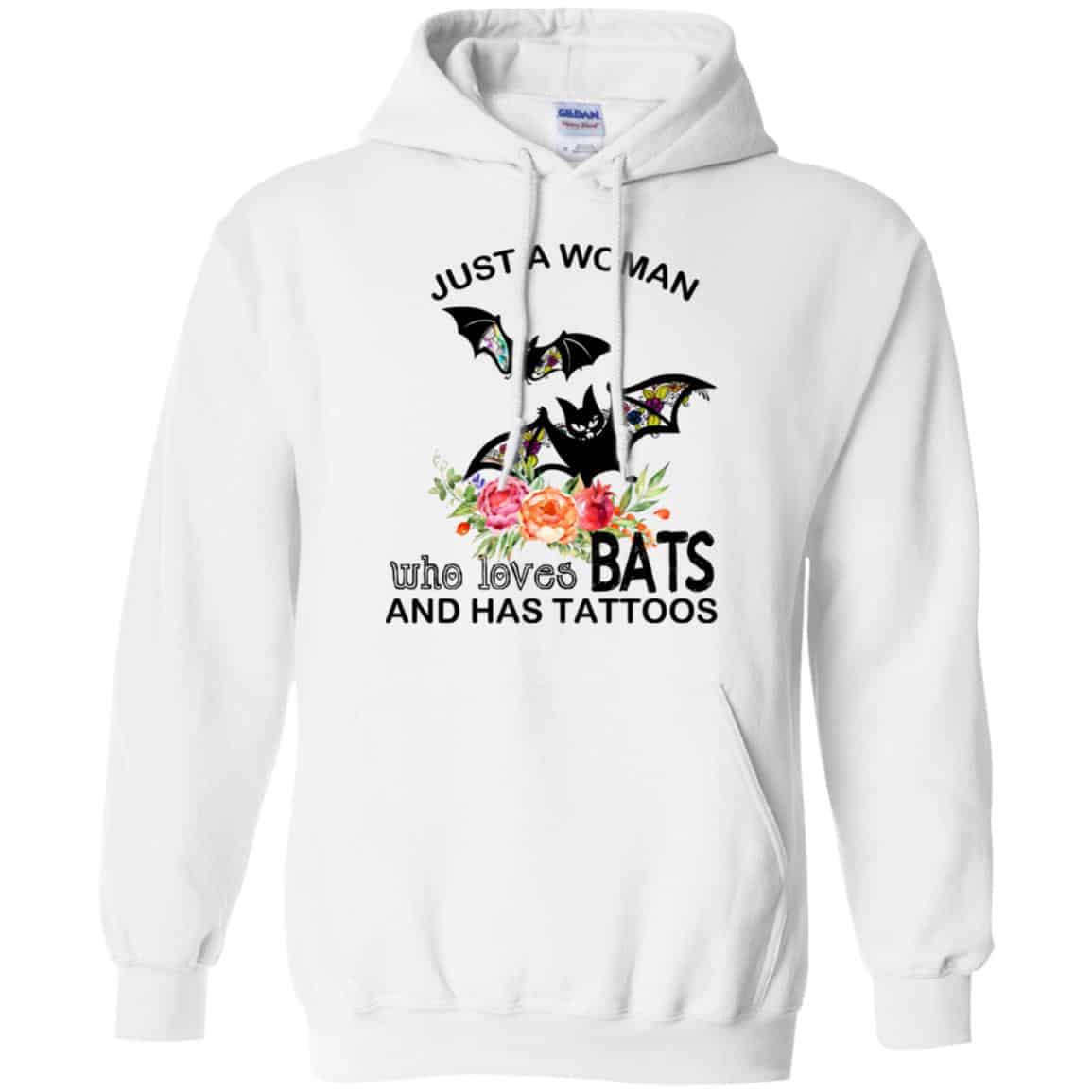 Just A Woman Who Loves Bats And Has Tattoos T-Shirts, Hoodie, Tank