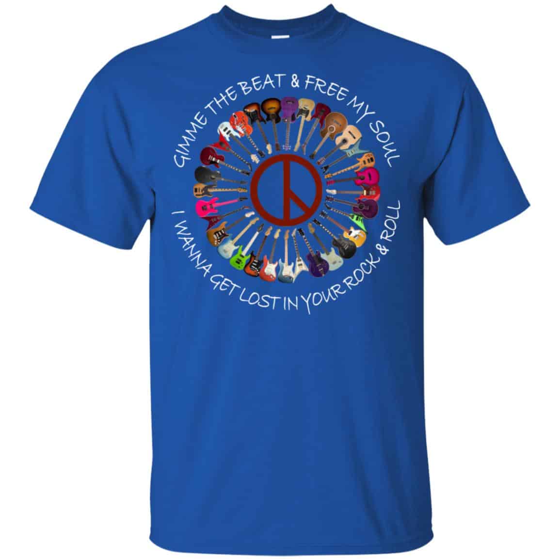 Hippie Guitar Rock Gimme The Beat And Free My Soul I Wanna Get Lost In Your Rock And Roll T-Shirts, Hoodie, Tank