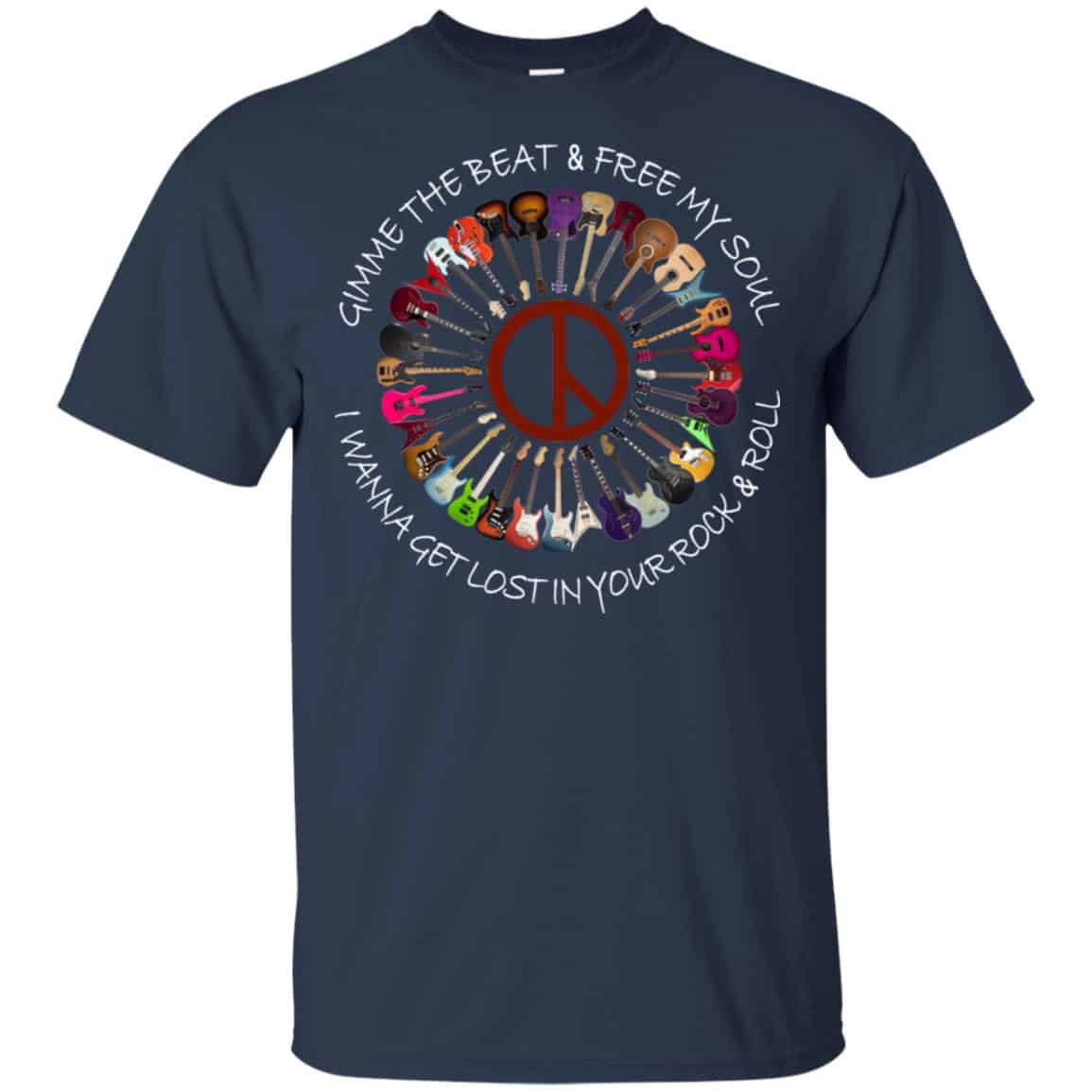 Hippie Guitar Rock Gimme The Beat And Free My Soul I Wanna Get Lost In Your Rock And Roll T-Shirts, Hoodie, Tank
