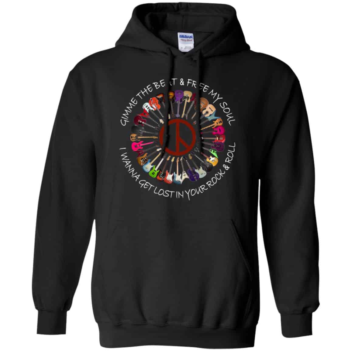Hippie Guitar Rock Gimme The Beat And Free My Soul I Wanna Get Lost In Your Rock And Roll T-Shirts, Hoodie, Tank