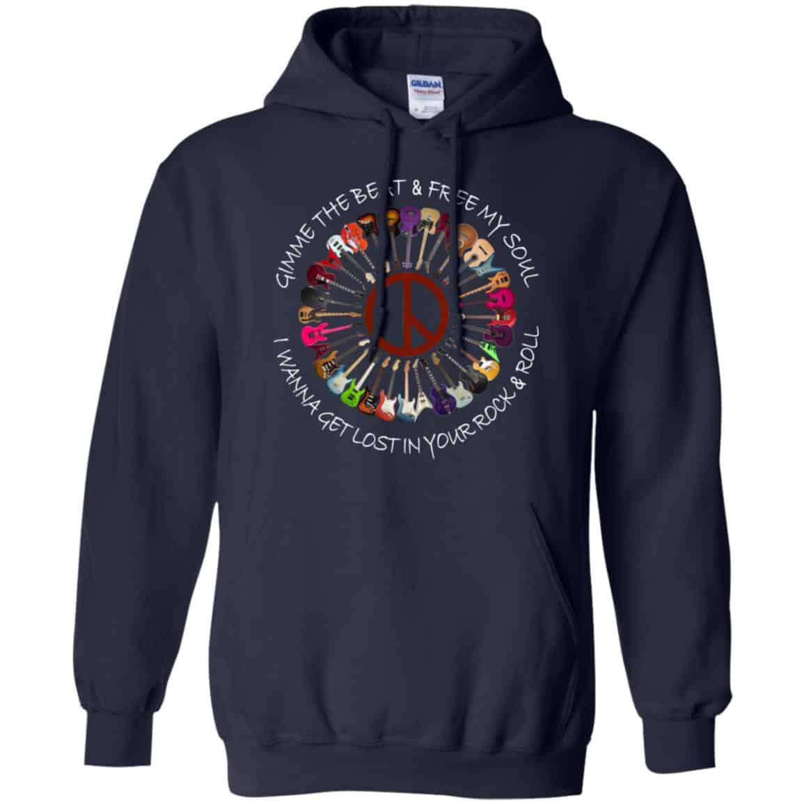 Hippie Guitar Rock Gimme The Beat And Free My Soul I Wanna Get Lost In Your Rock And Roll T-Shirts, Hoodie, Tank