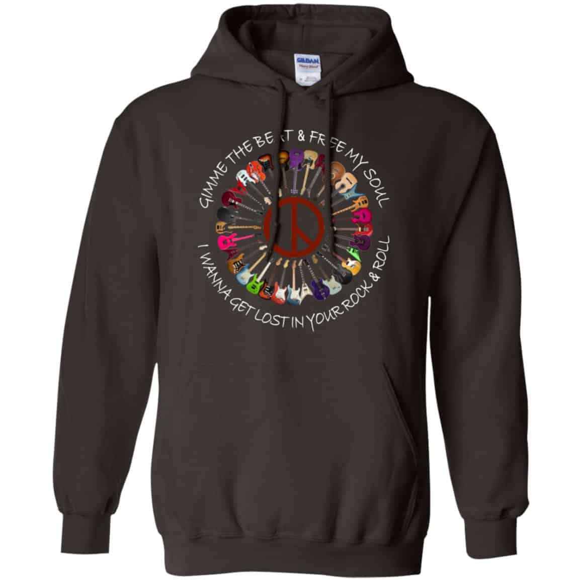 Hippie Guitar Rock Gimme The Beat And Free My Soul I Wanna Get Lost In Your Rock And Roll T-Shirts, Hoodie, Tank
