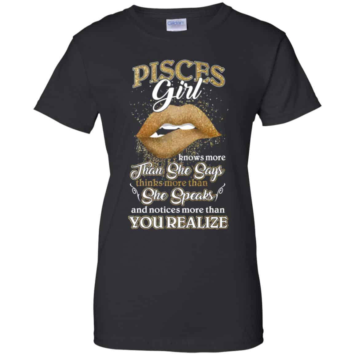 Pisces Girl Knows More Than She Says Zodiac Birthday T-Shirts, Hoodie, Tank