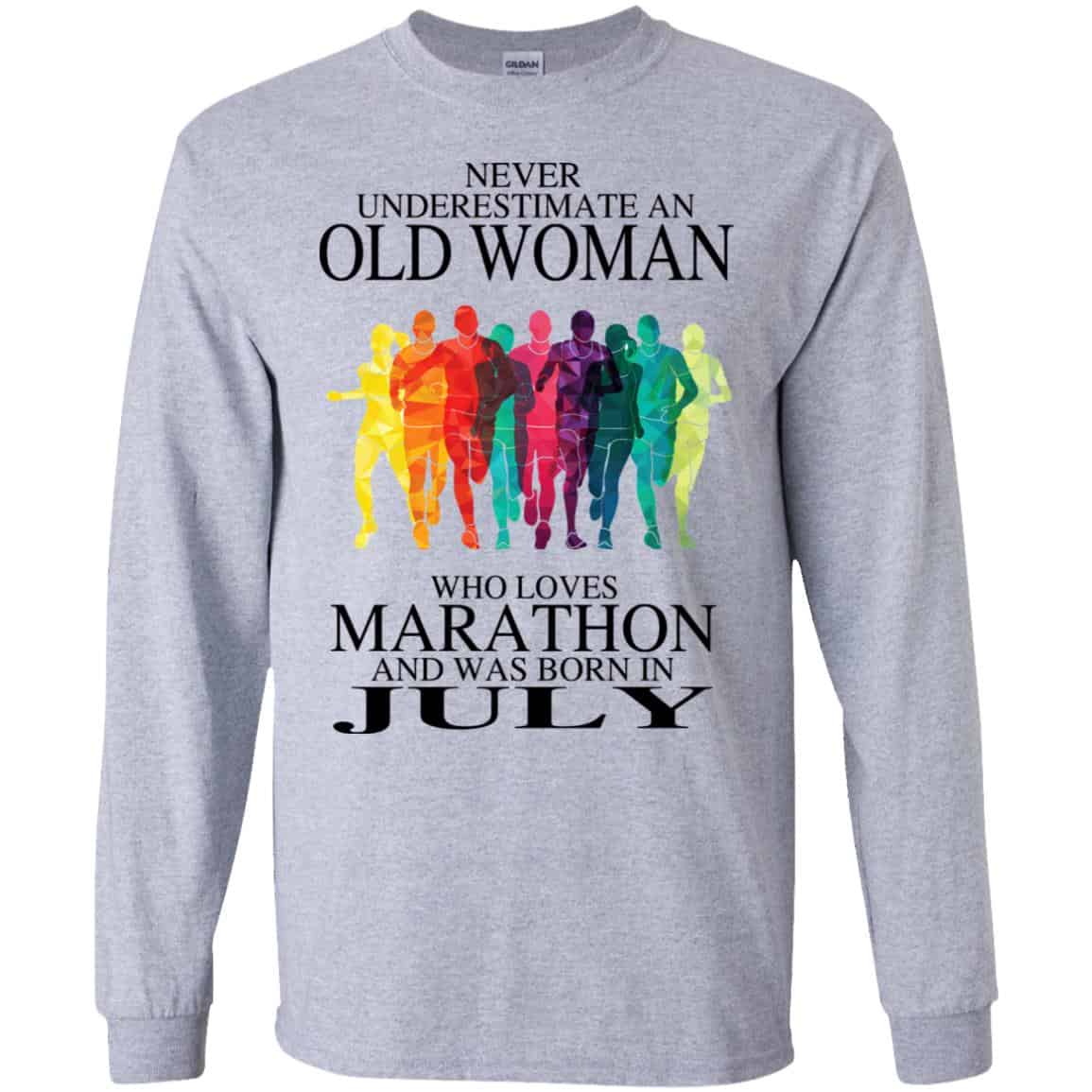 An Old Woman Who Loves Marathon And Was Born In July T-Shirts, Hoodie, Tank