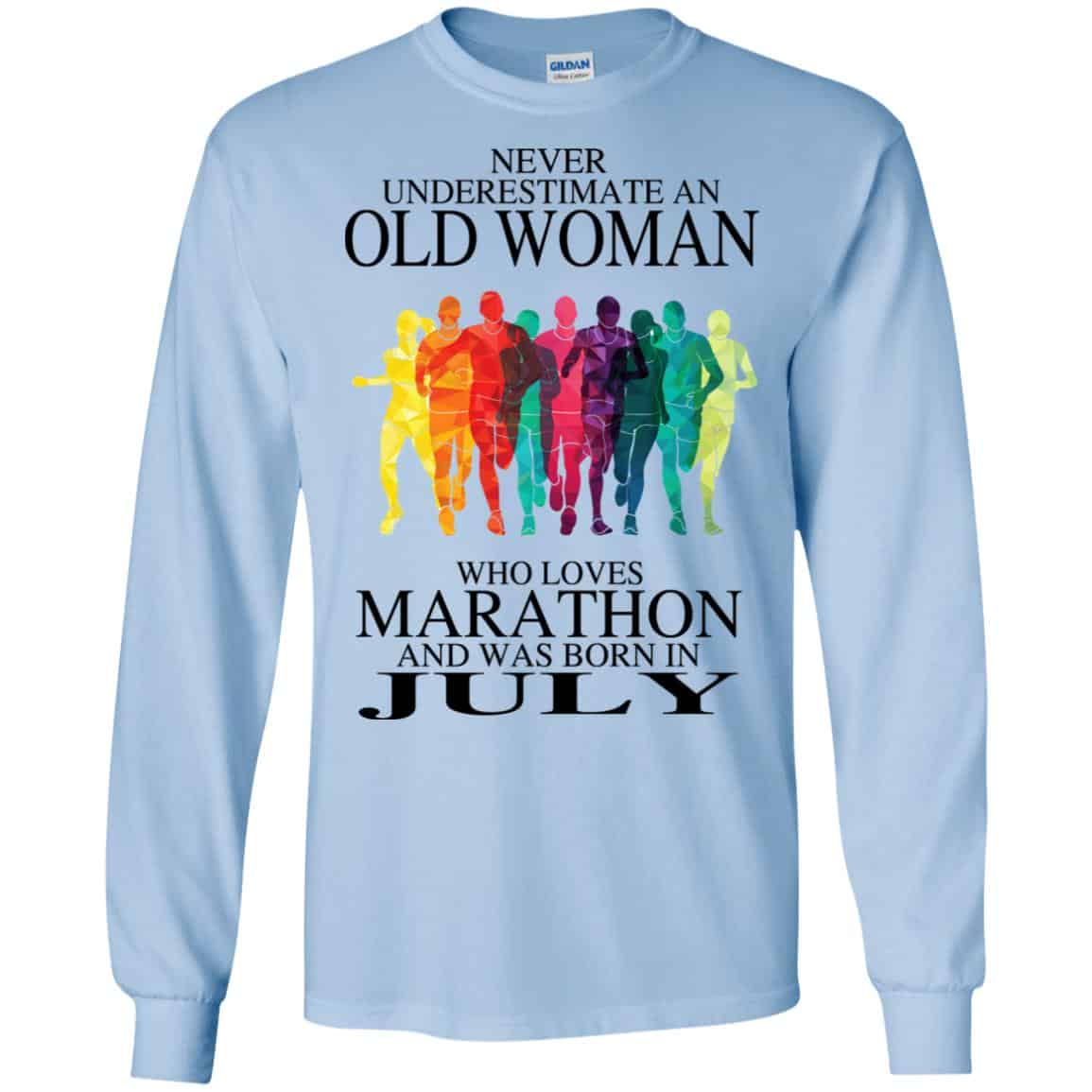 An Old Woman Who Loves Marathon And Was Born In July T-Shirts, Hoodie, Tank