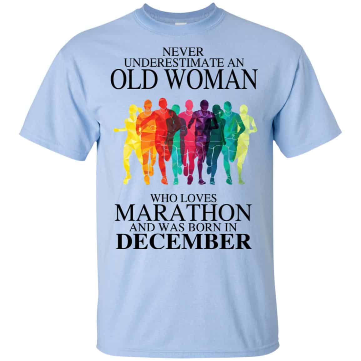 An Old Woman Who Loves Marathon And Was Born In December T-Shirts, Hoodie, Tank