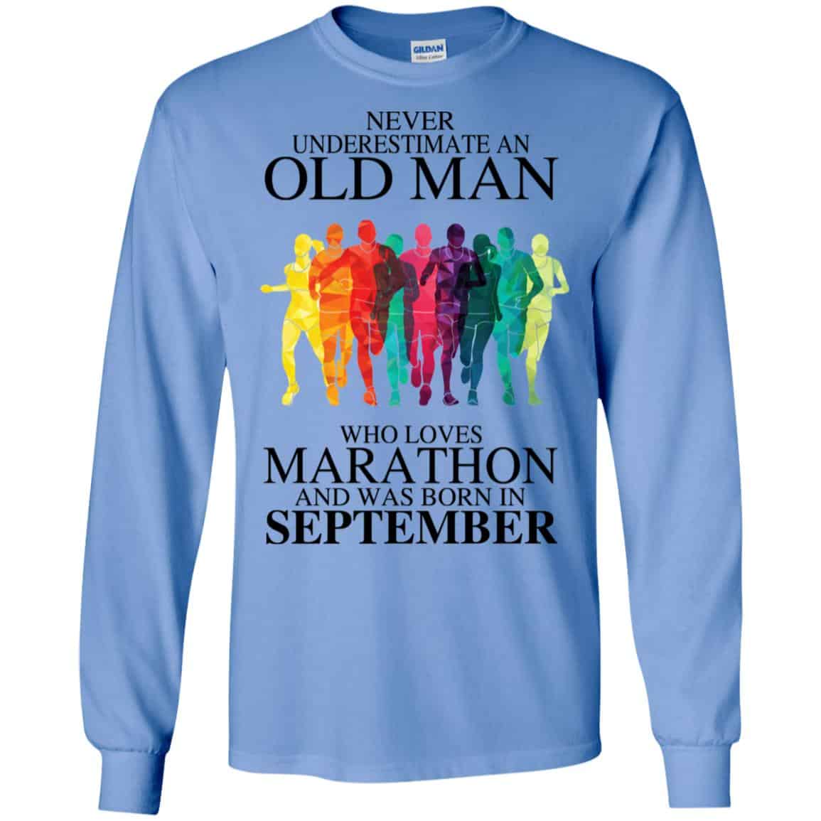 An Old Man Who Loves Marathon And Was Born In September T-Shirts, Hoodie, Tank