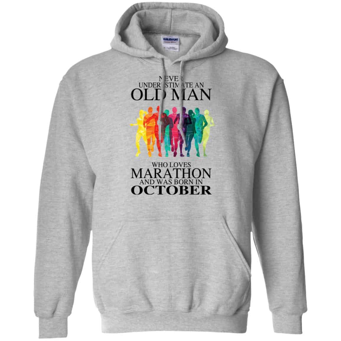 An Old Man Who Loves Marathon And Was Born In October T-Shirts, Hoodie, Tank