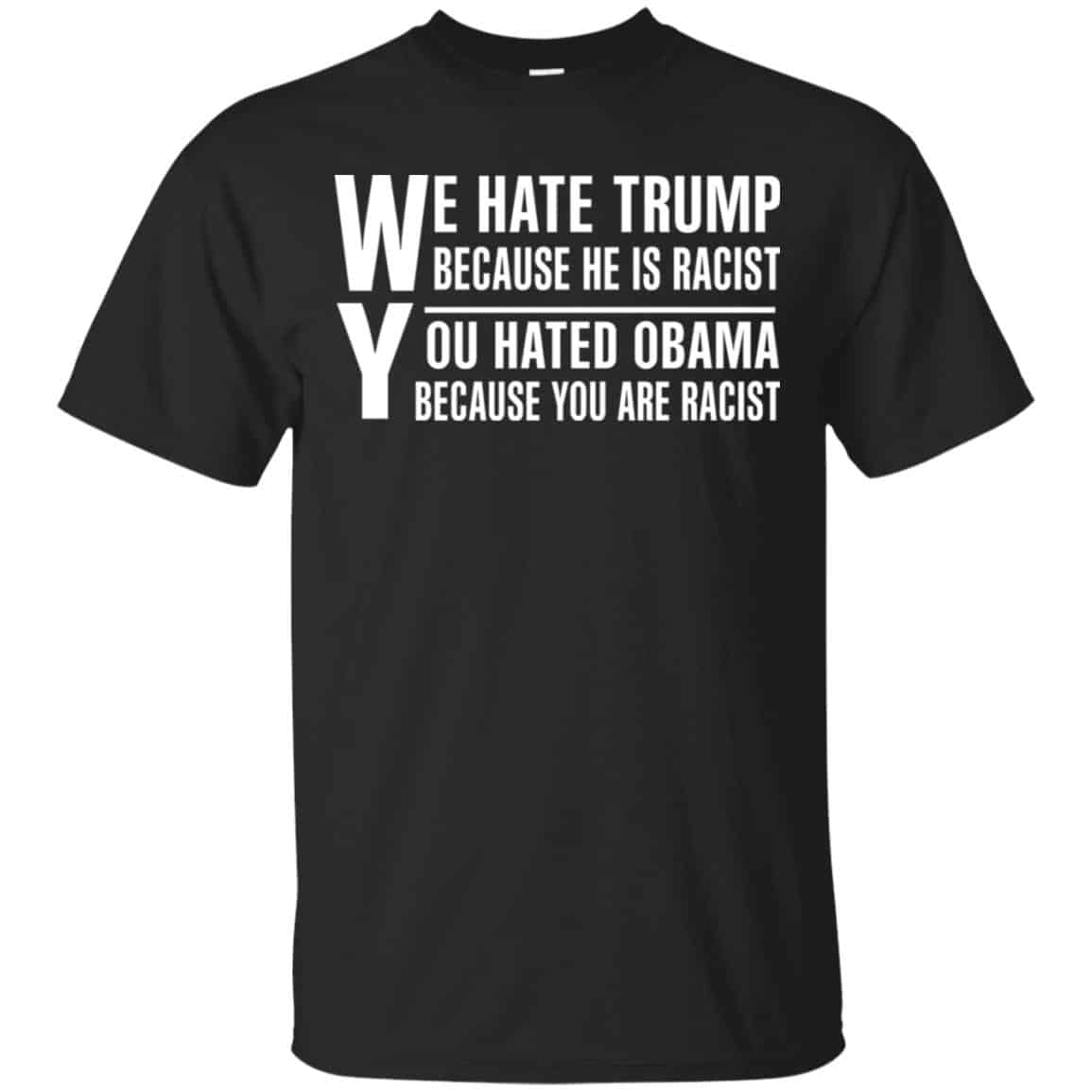 We Hate Trump Because He Is Racist You Hated Obama Because You Are Racist Shirt, Hoodie, Tank