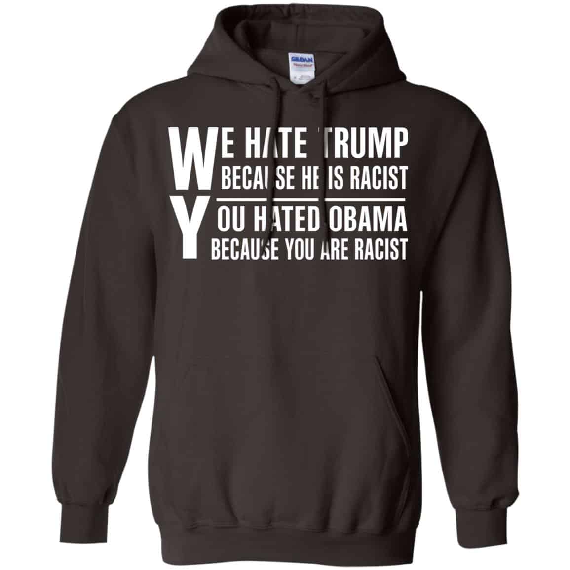 We Hate Trump Because He Is Racist You Hated Obama Because You Are Racist Shirt, Hoodie, Tank