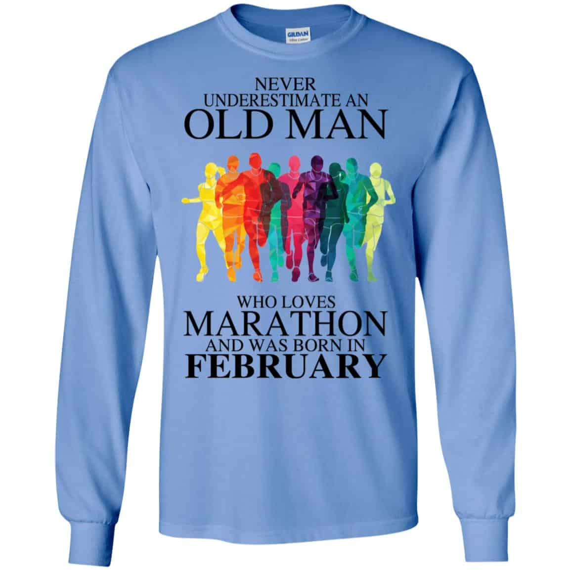 An Old Man Who Loves Marathon And Was Born In February T-Shirts, Hoodie, Tank