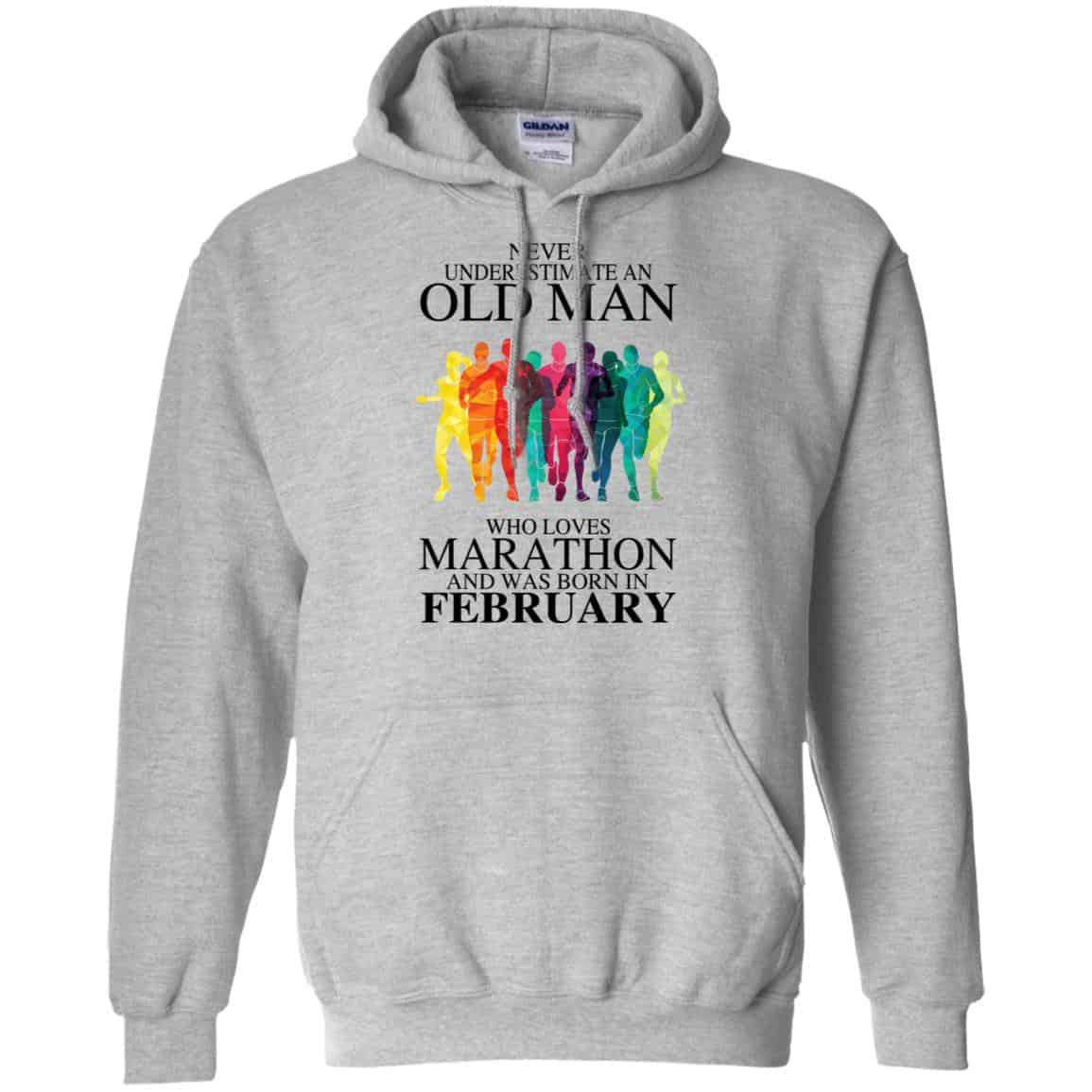 An Old Man Who Loves Marathon And Was Born In February T-Shirts, Hoodie, Tank