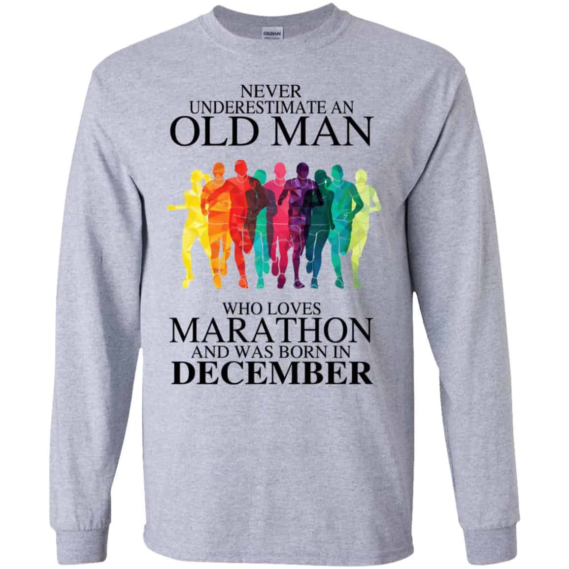 An Old Man Who Loves Marathon And Was Born In December T-Shirts, Hoodie, Tank