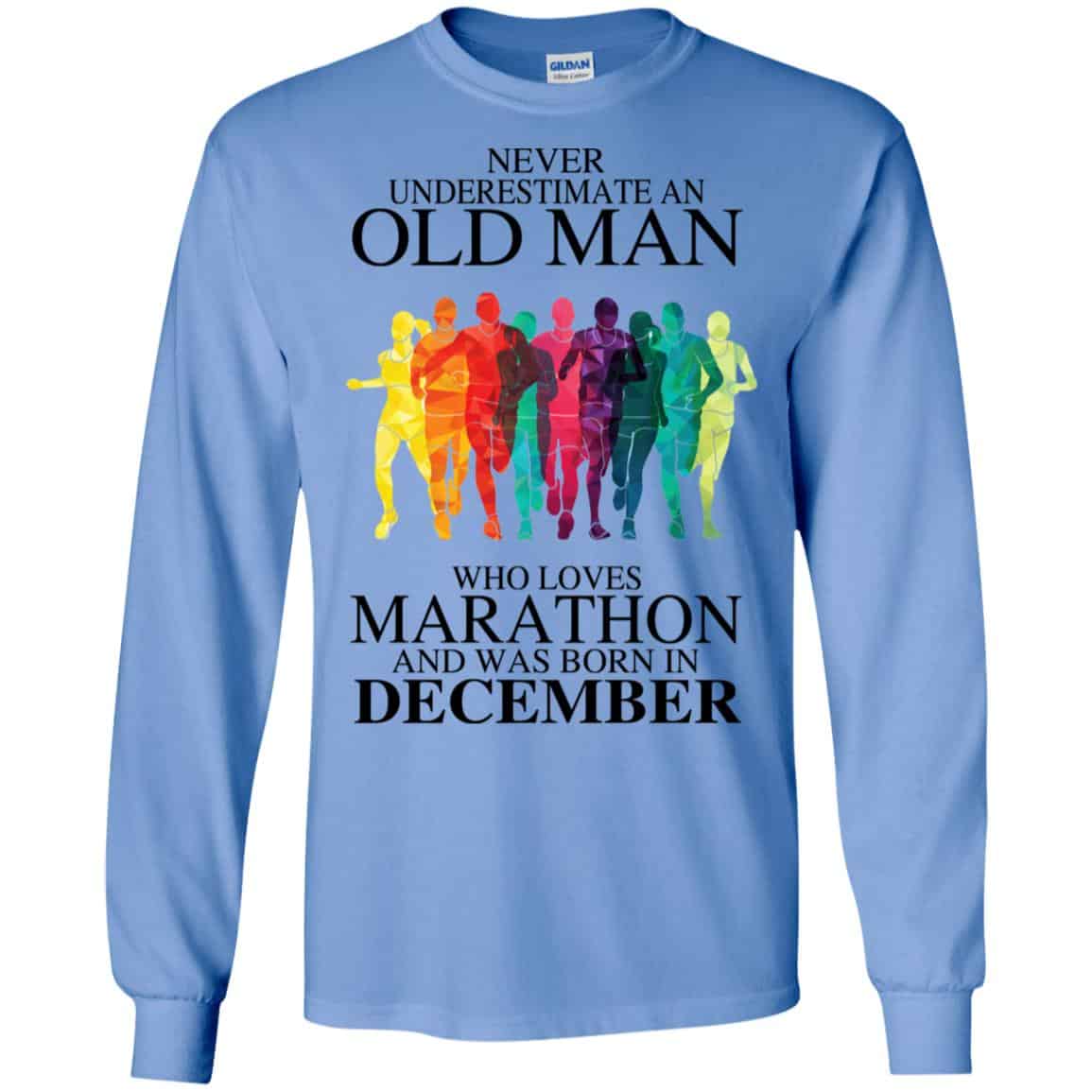 An Old Man Who Loves Marathon And Was Born In December T-Shirts, Hoodie, Tank