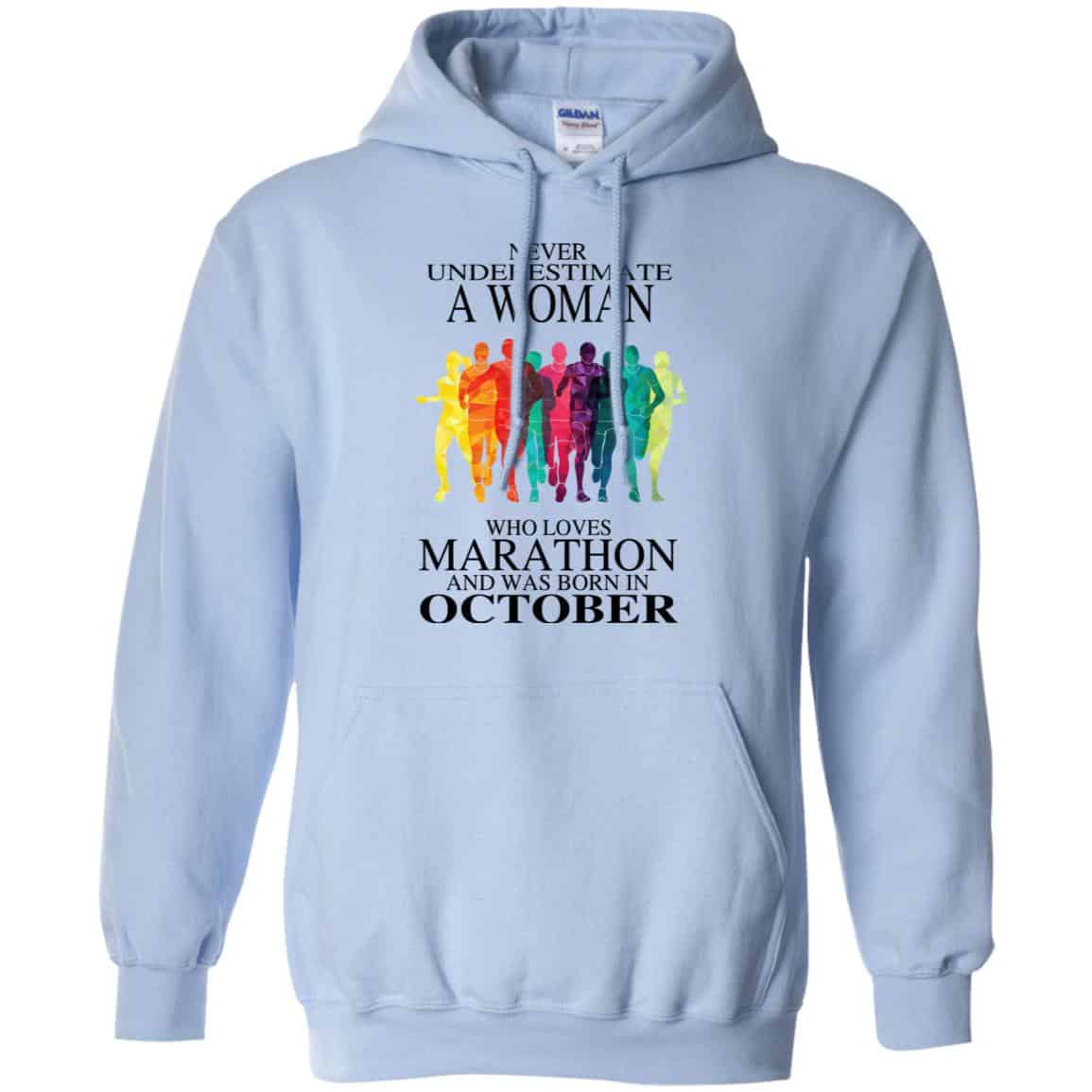 A Woman Who Loves Marathon And Was Born In October T-Shirts, Hoodie, Tank