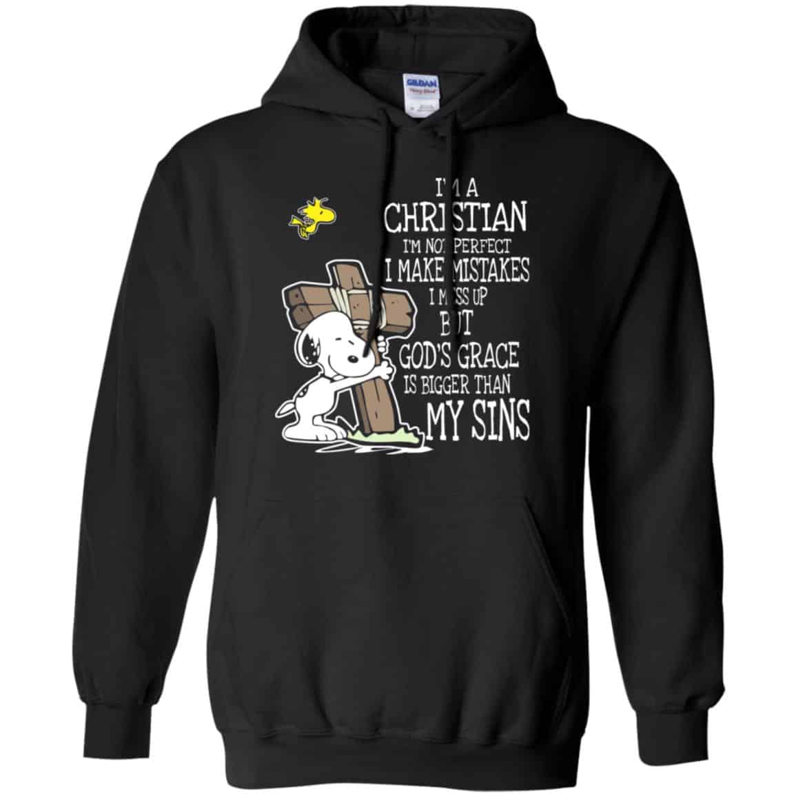 Snoopy: I’m Christian I’m Not Perfect I Make Mistakes I Mess Up But God’s Grace Is Bigger Than My Sins Shirt, Hoodie, Tank