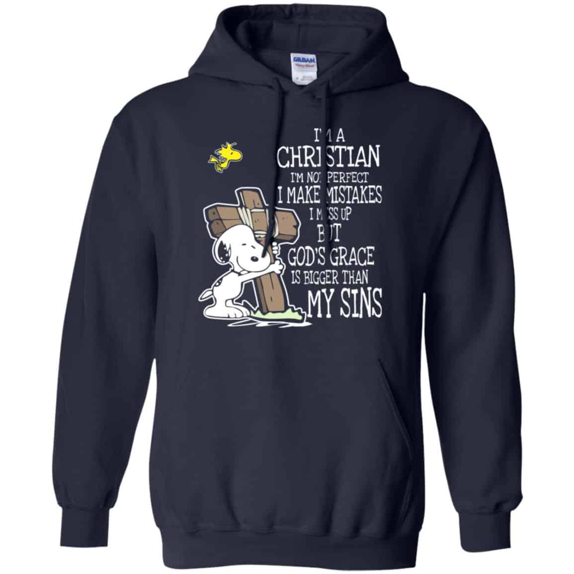 Snoopy: I’m Christian I’m Not Perfect I Make Mistakes I Mess Up But God’s Grace Is Bigger Than My Sins Shirt, Hoodie, Tank